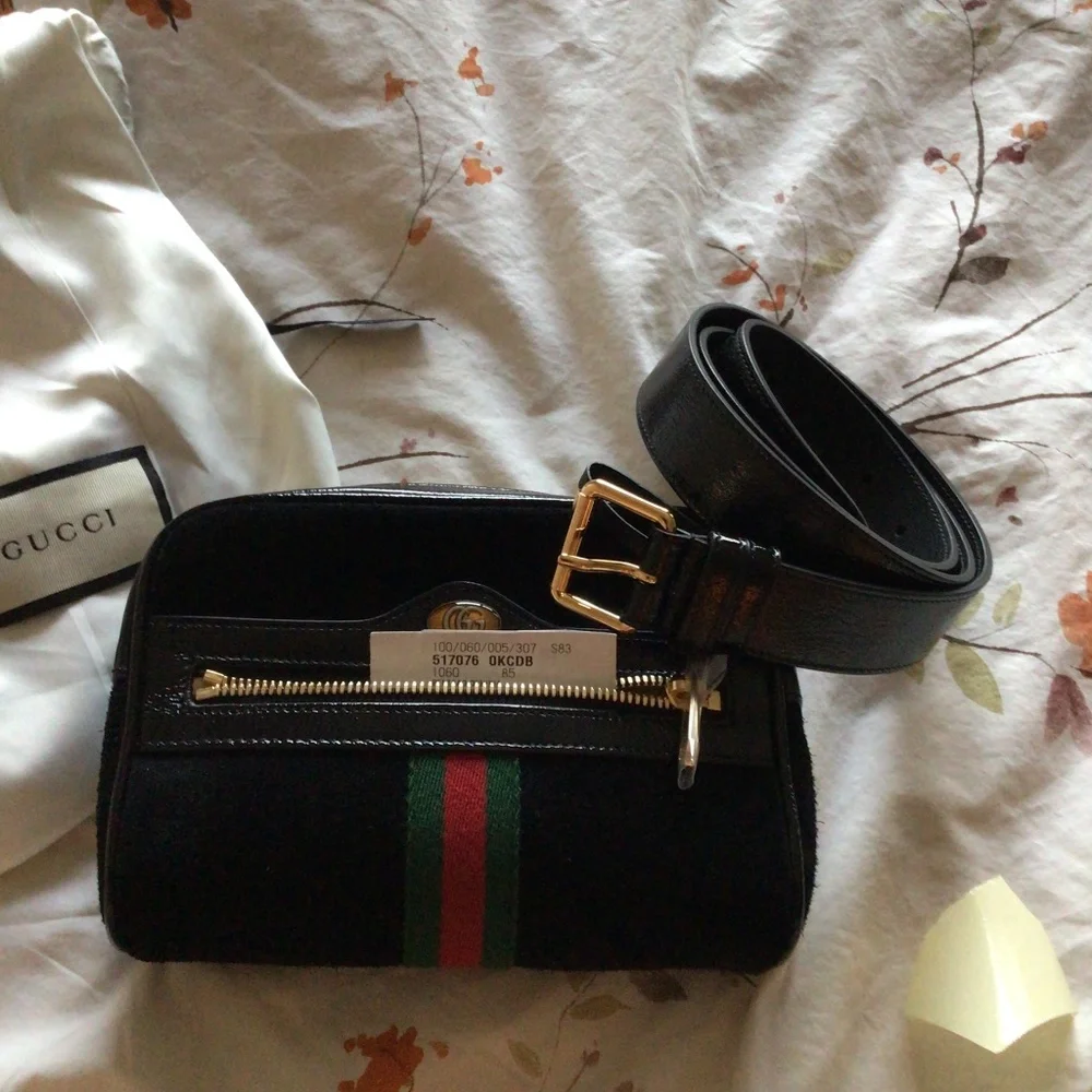 Gucci Ophidia Black Suede Belt Bag - Picture 3 of 16
